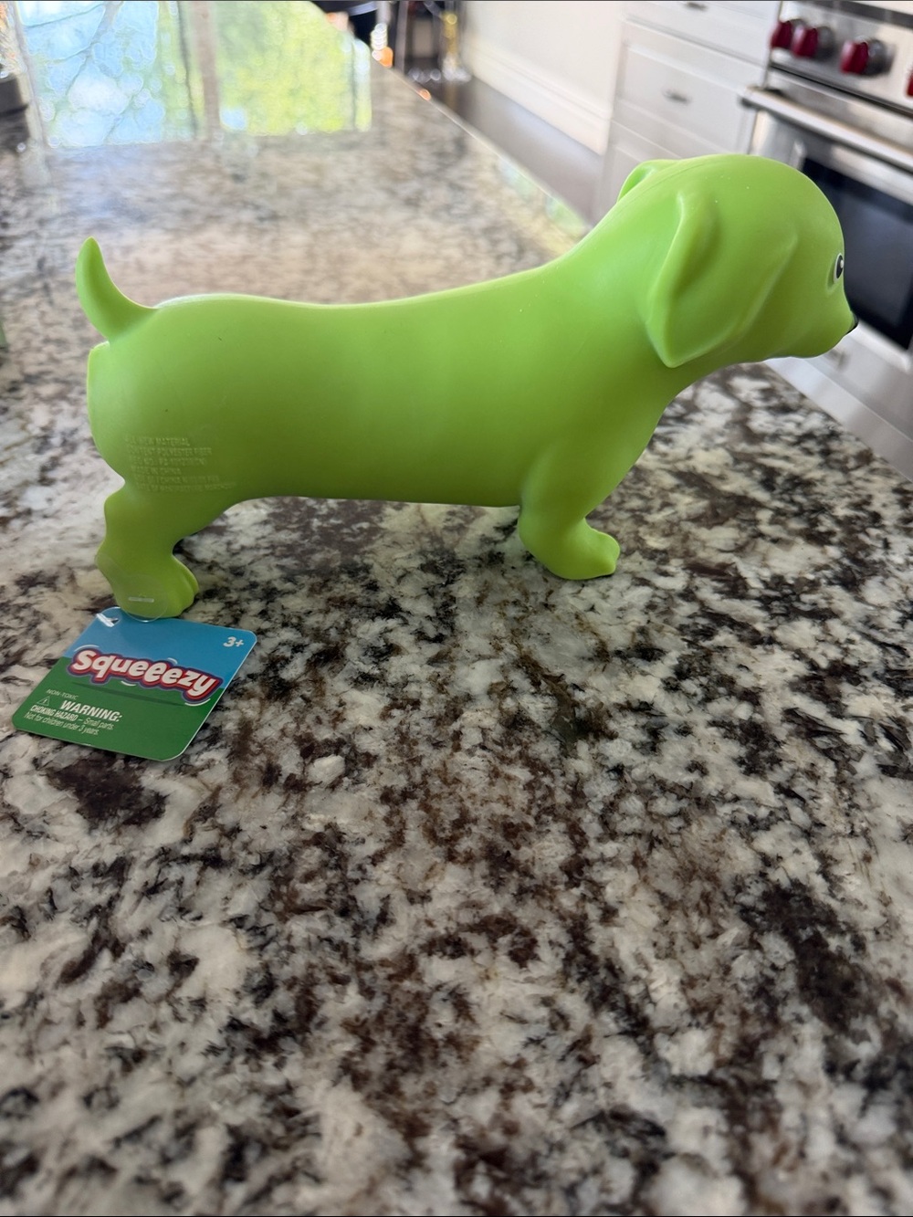 Green Dachshund Squeezy squishy Toy for Kids NWT